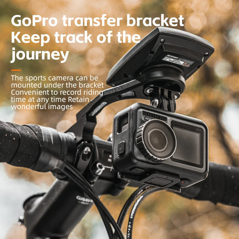 Uchwyt na komputer rowerowy ROCKBROS do uchwytu na latarkę Gopro Garmin Uchwyt rowerowy Przedłużenie prędkościomierza 